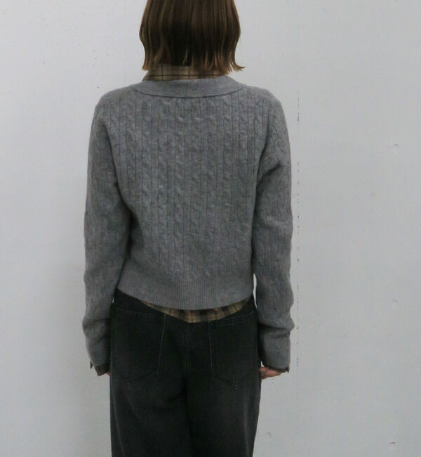 archives「ケーブルポロニット&times;シャツセット」|カーディガン|