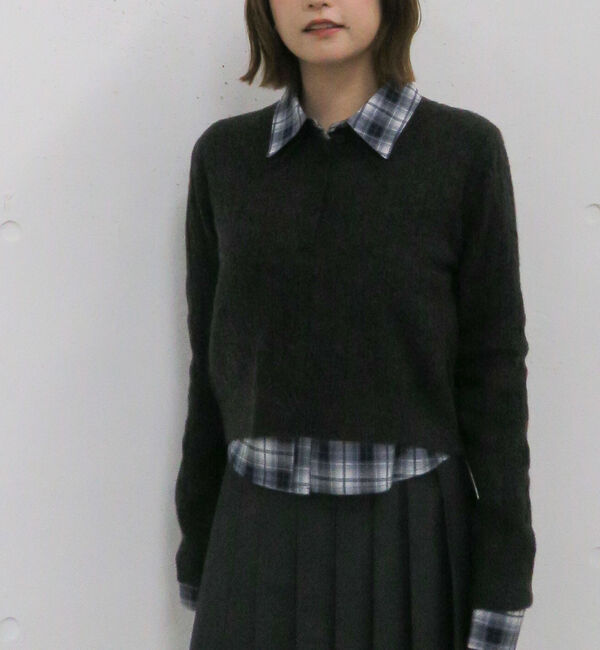 archives「ケーブルポロニット&times;シャツセット」|カーディガン|