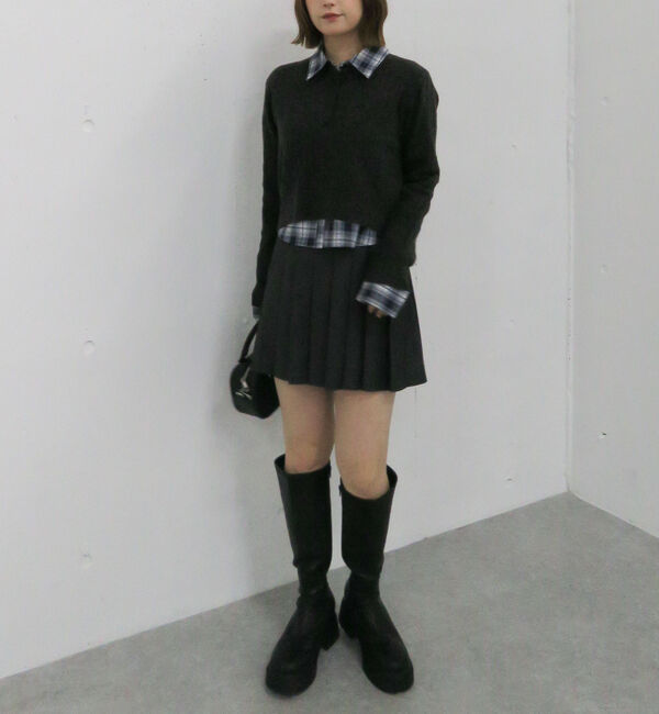 archives「ケーブルポロニット&times;シャツセット」|カーディガン|