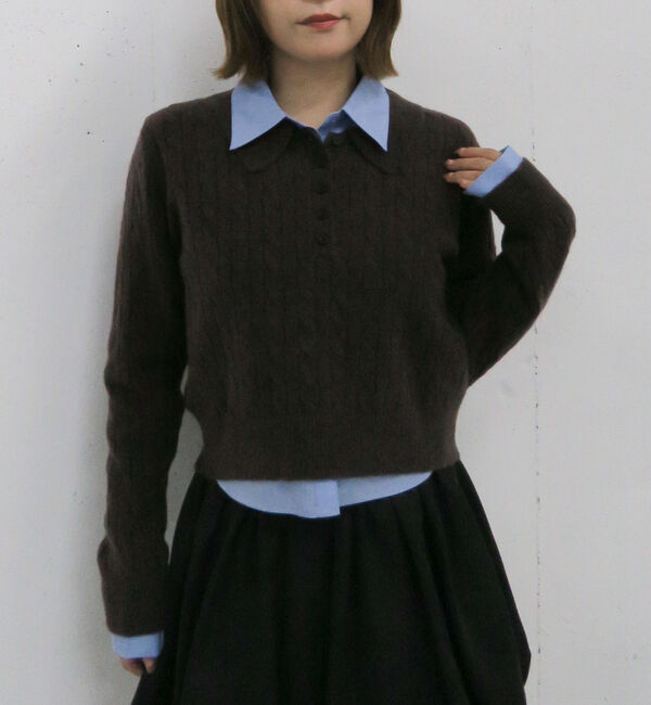 archives「ケーブルポロニット&times;シャツセット」|カーディガン|