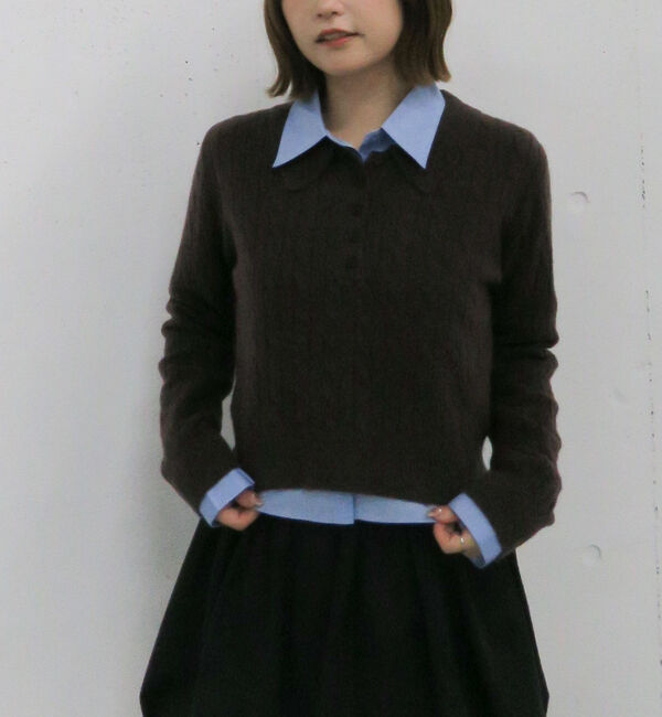 archives「ケーブルポロニット&times;シャツセット」|カーディガン|