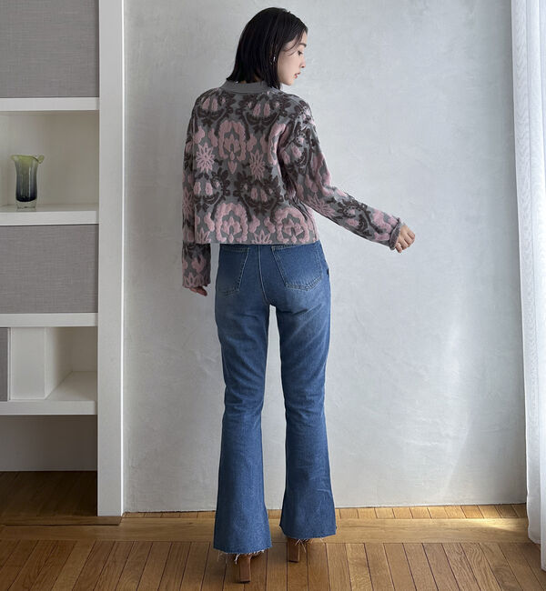 Doux archives「ボタニカルジャガードニット」|カーディガン|