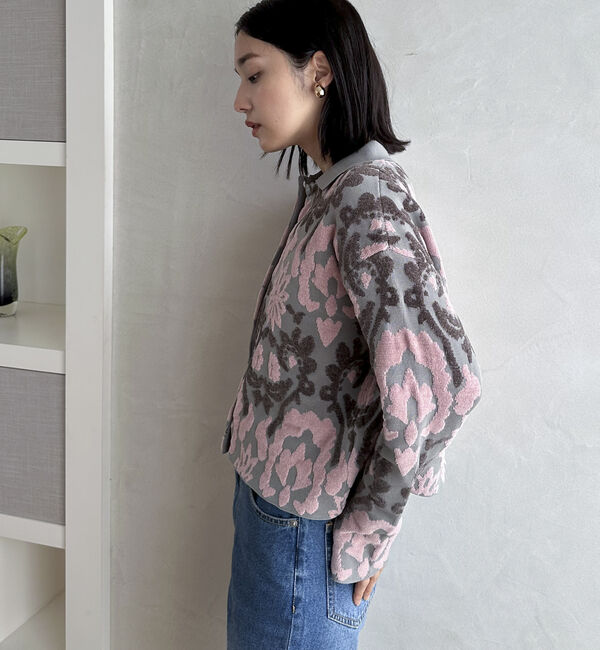 Doux archives「ボタニカルジャガードニット」|カーディガン|