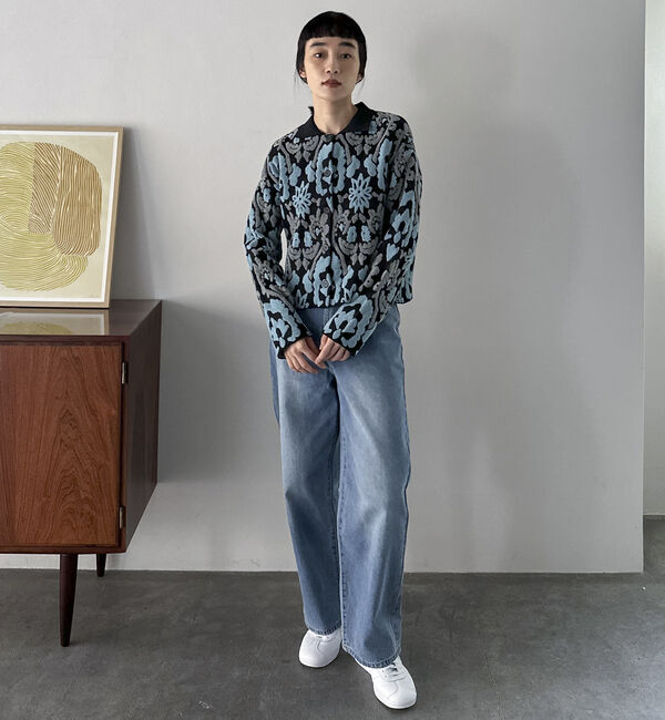 Doux archives「ボタニカルジャガードニット」|カーディガン|