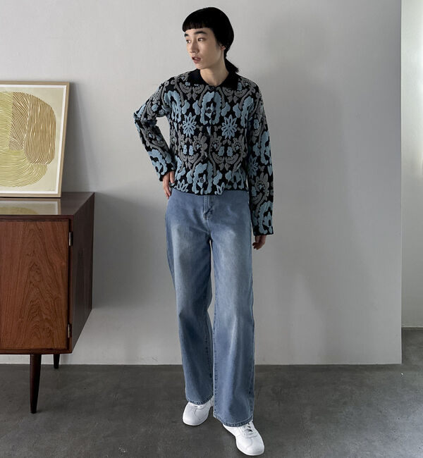 Doux archives「ボタニカルジャガードニット」|カーディガン|