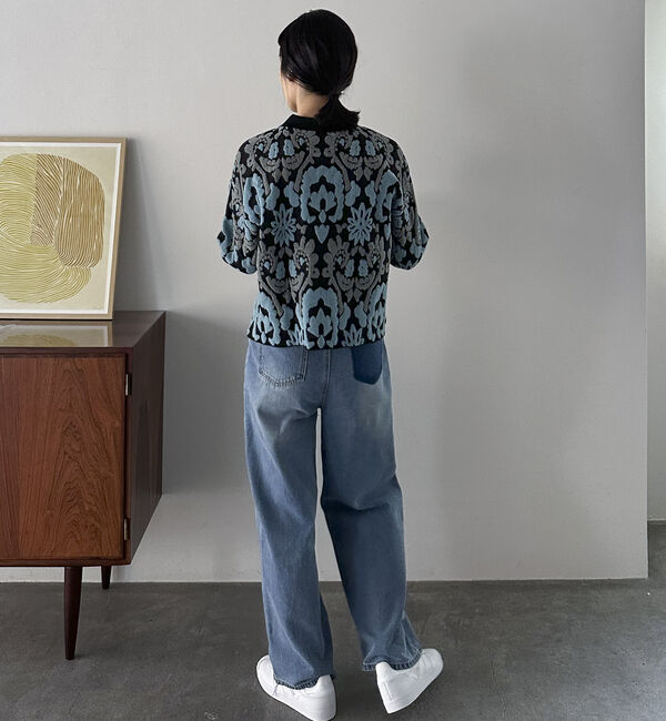 Doux archives「ボタニカルジャガードニット」|カーディガン|