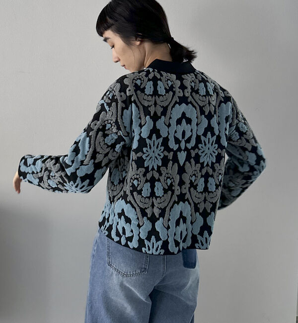 Doux archives「ボタニカルジャガードニット」|カーディガン|