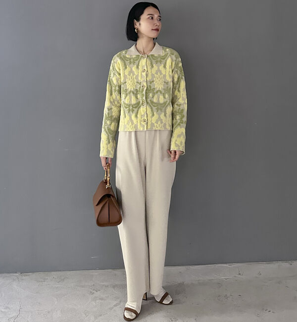 Doux archives「ボタニカルジャガードニット」|カーディガン|