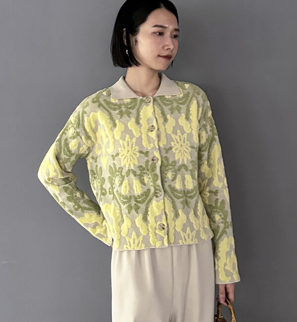 Doux archives「ボタニカルジャガードニット」|カーディガン|