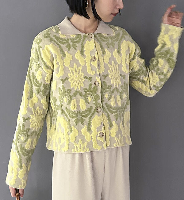 Doux archives「ボタニカルジャガードニット」|カーディガン|