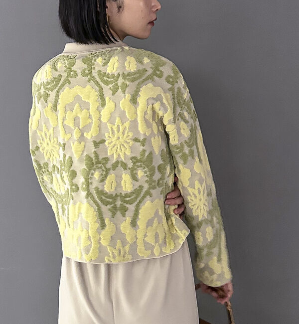 Doux archives「ボタニカルジャガードニット」|カーディガン|