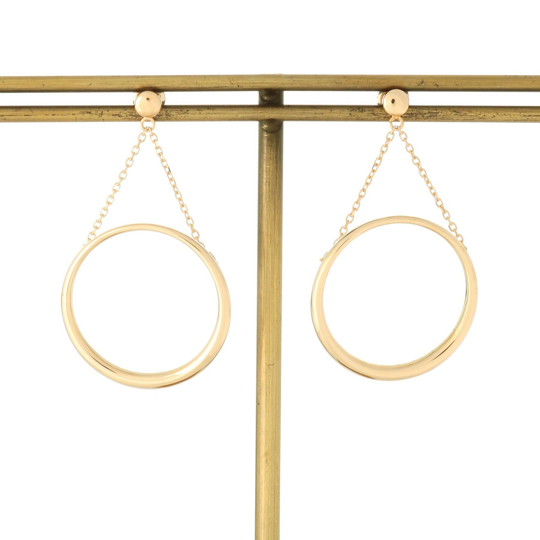 COCOSHNIK「K10中空フープ スタッドピアス」|ピアス|イエローゴールド(1