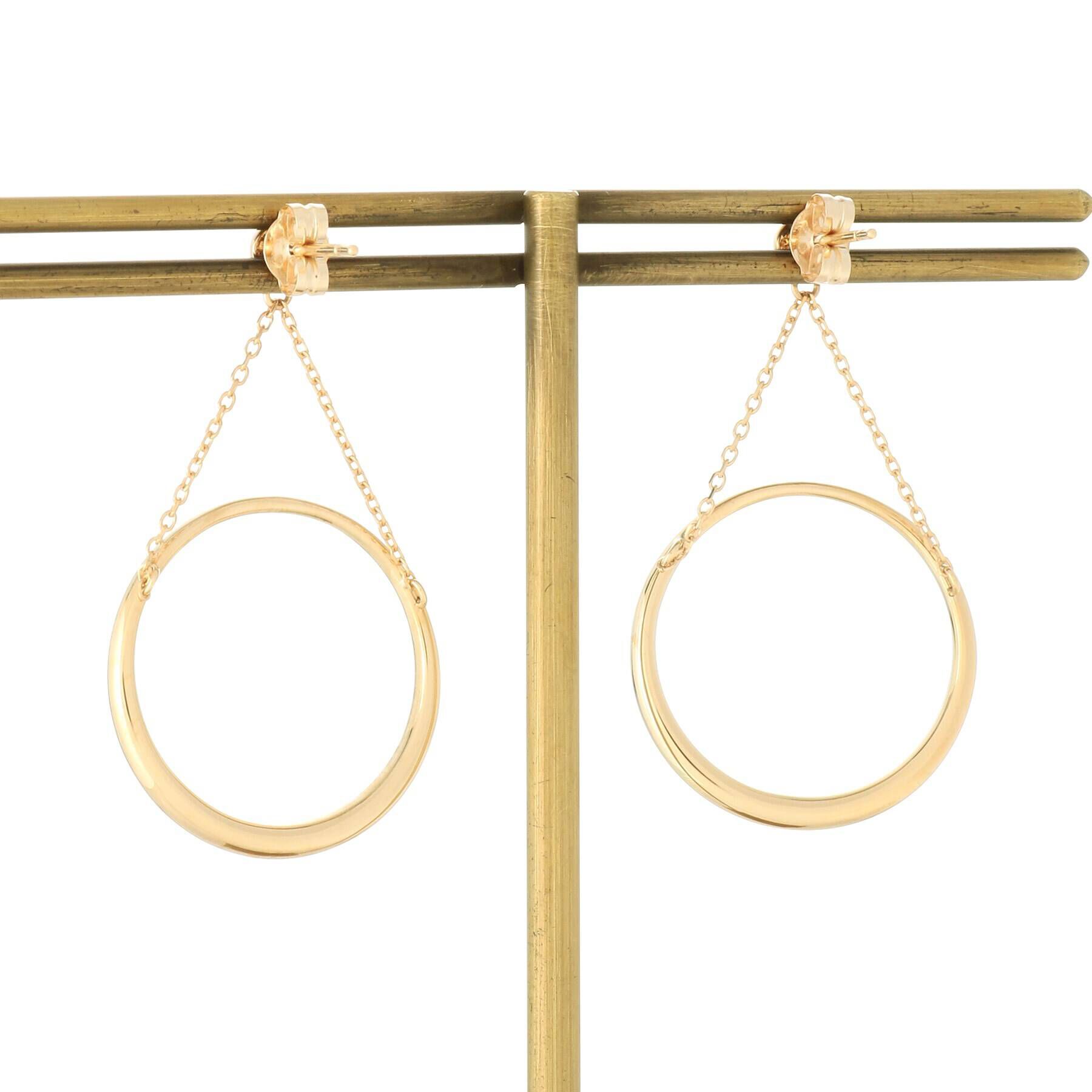 COCOSHNIK「K10中空フープ スタッドピアス」|ピアス|