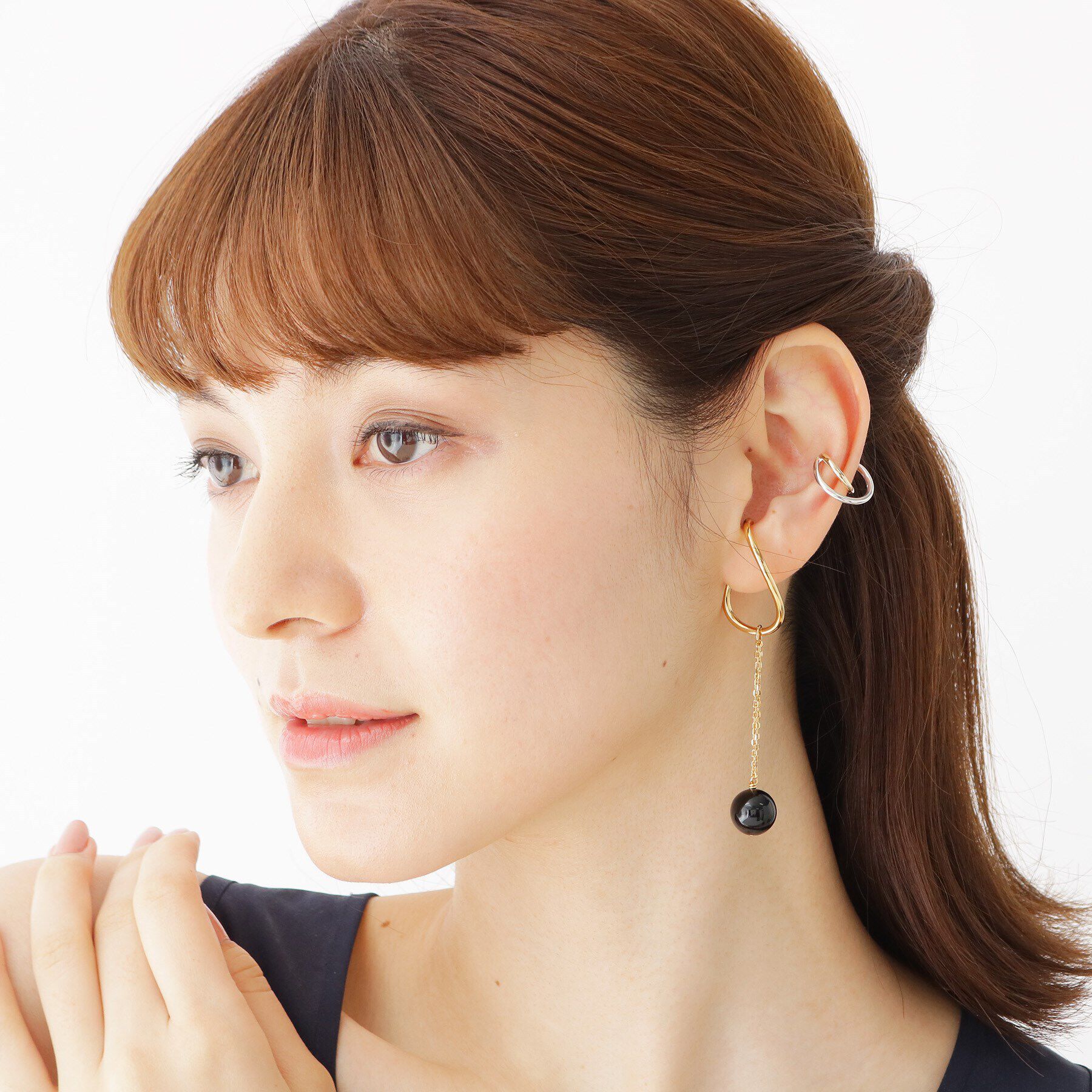 COCOSHNIK「シルバー ラップイヤーカフ（左耳用） GP」|イヤリング|