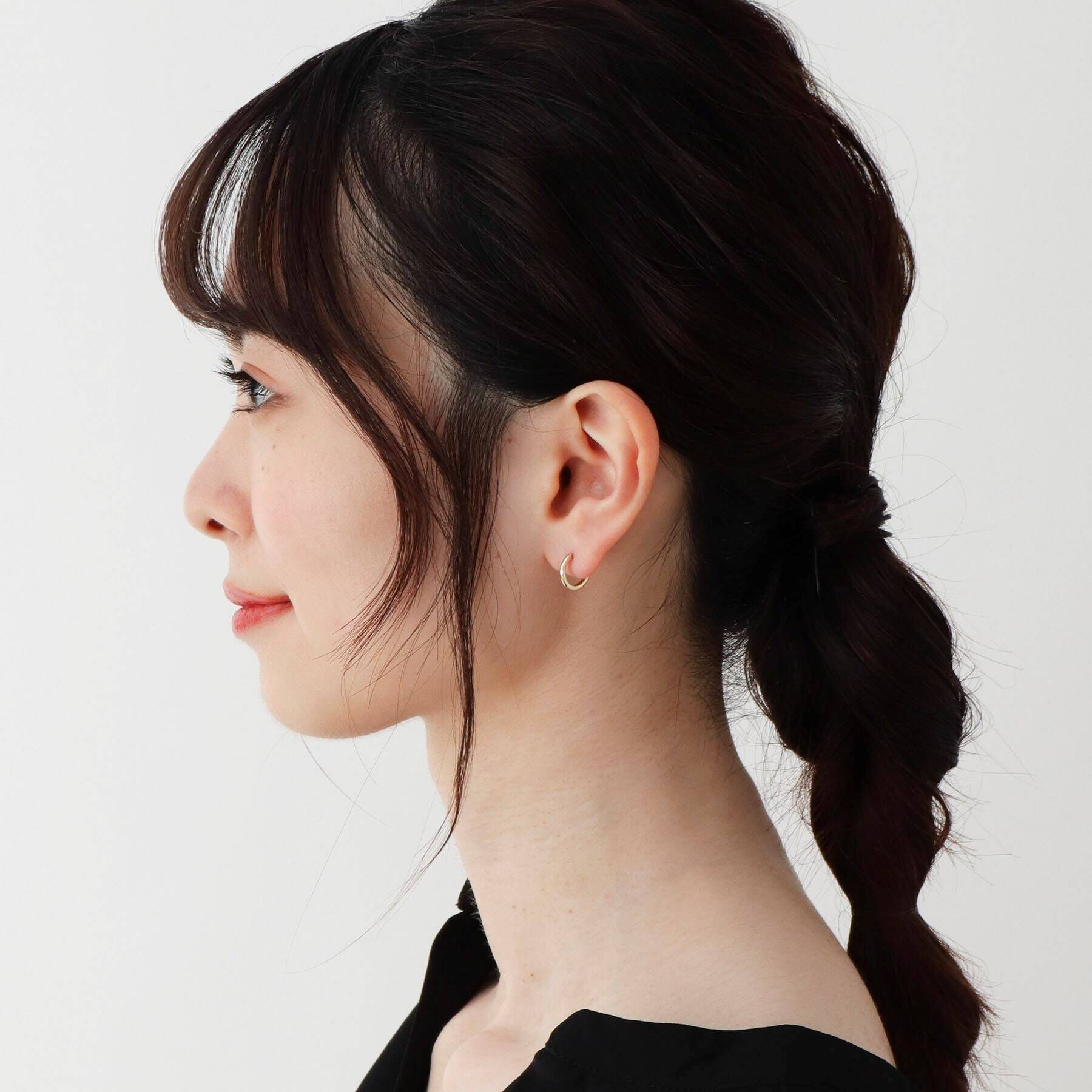 COCOSHNIK「K10平甲中折れ フープピアス」|ピアス|