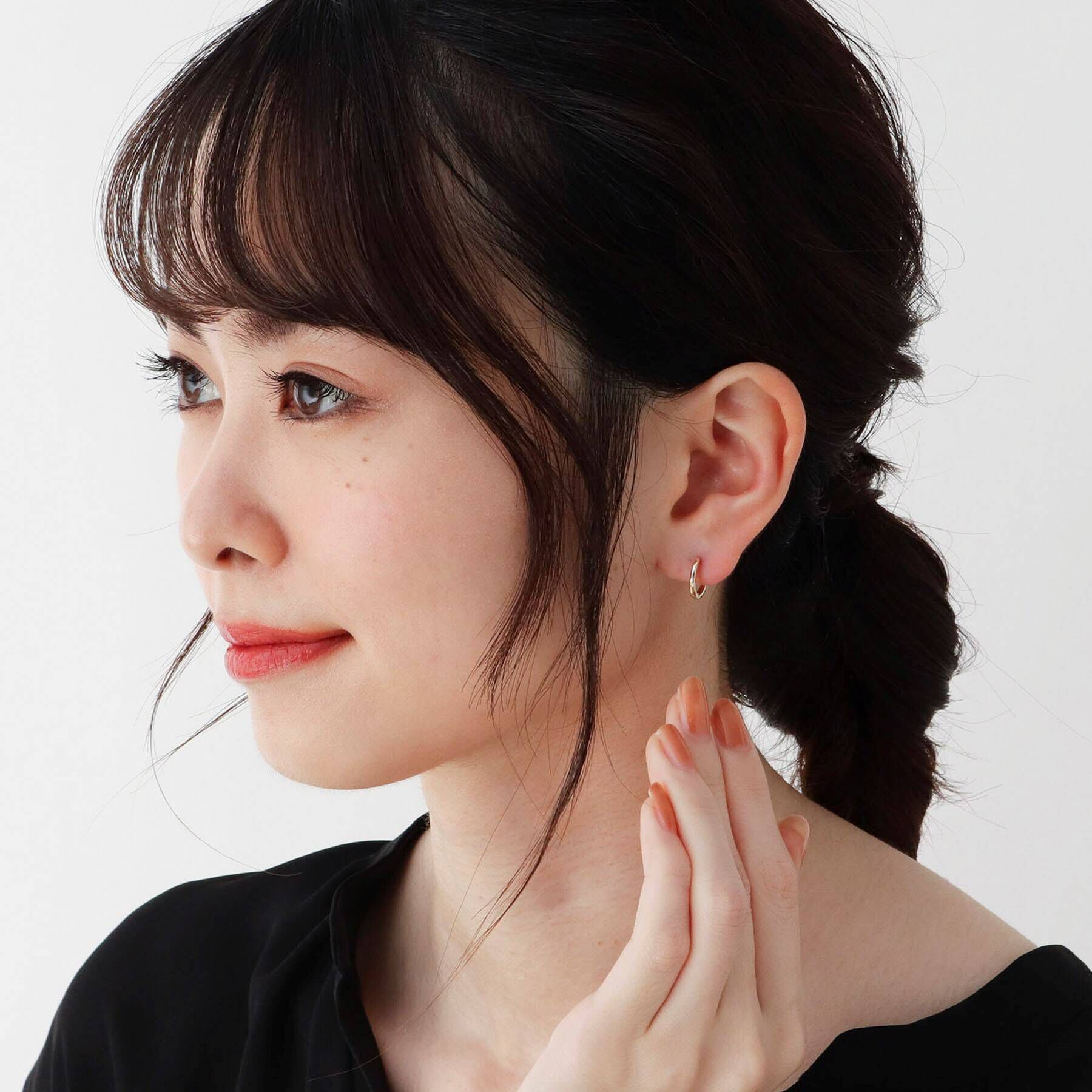 COCOSHNIK「K10平甲中折れ フープピアス」|ピアス|