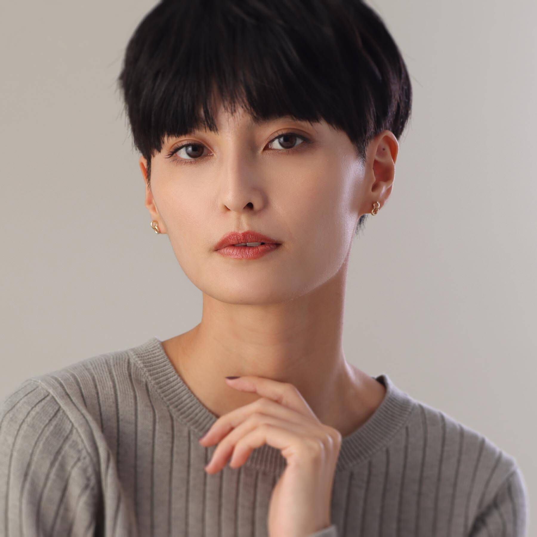 COCOSHNIK「K10中空ダブルサークル スタッドピアス」|ピアス|