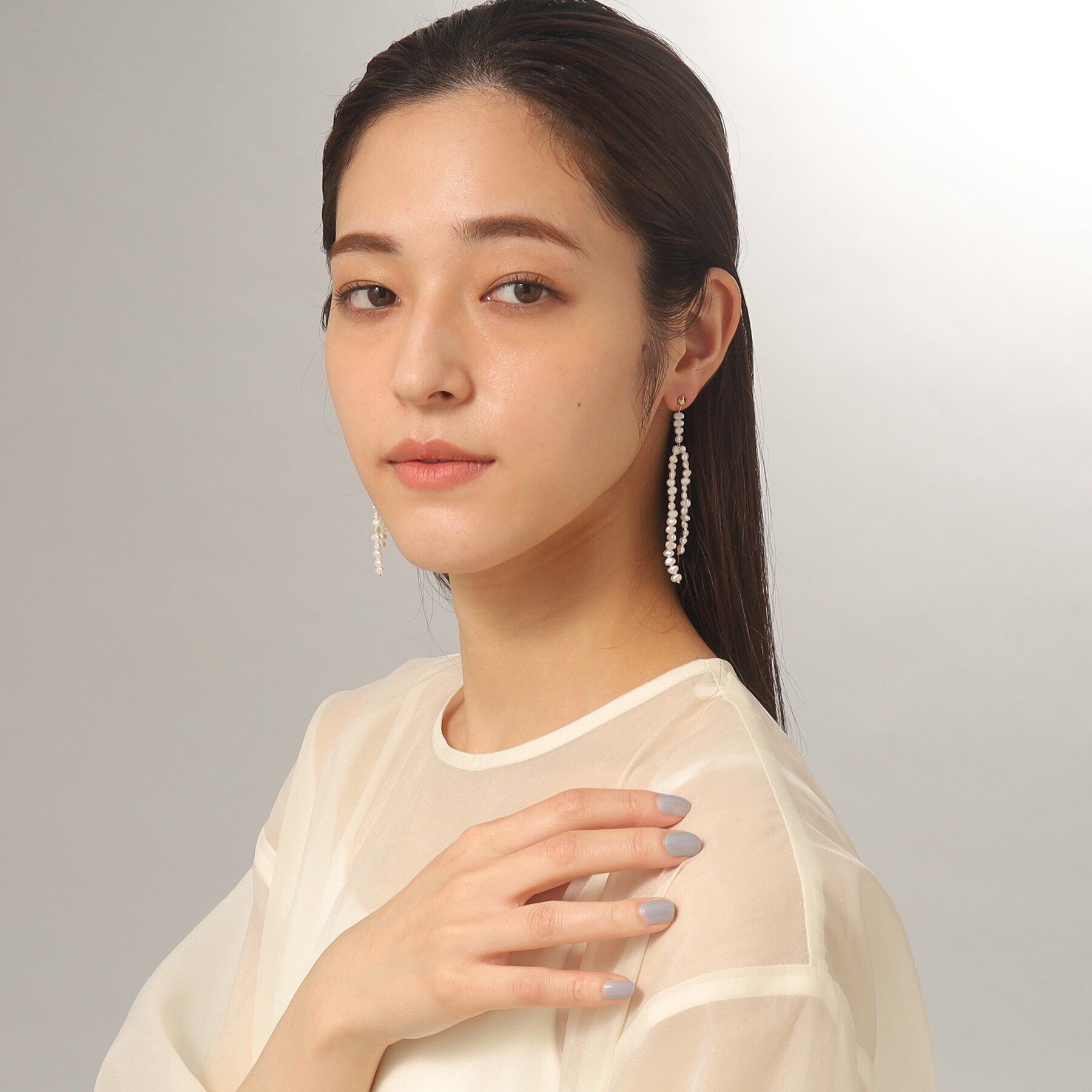 COCOSHNIK「K10バロックパールブランチ スタッドピアス」|ピアス|