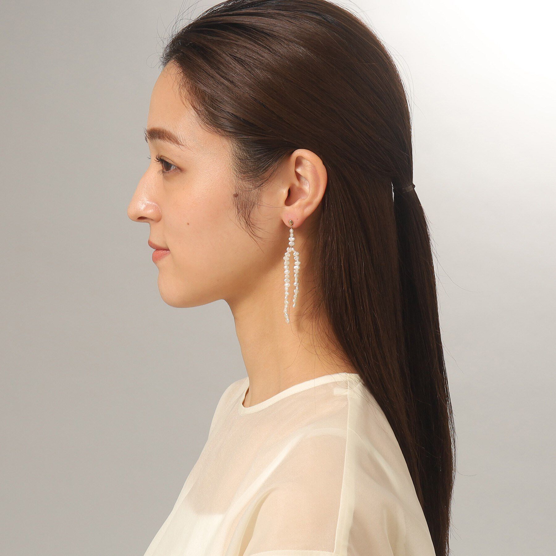 COCOSHNIK「K10バロックパールブランチ スタッドピアス」|ピアス|