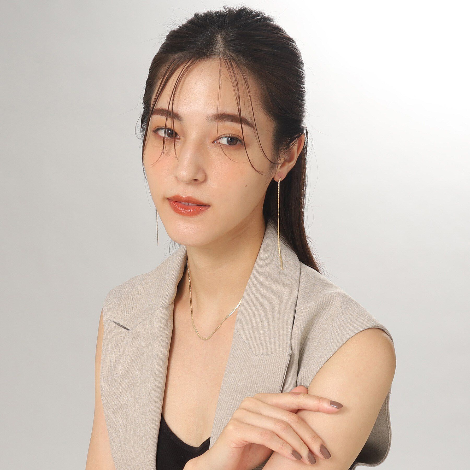 COCOSHNIK「K10スーパーベネフラット スタッドピアス大」|ピアス|