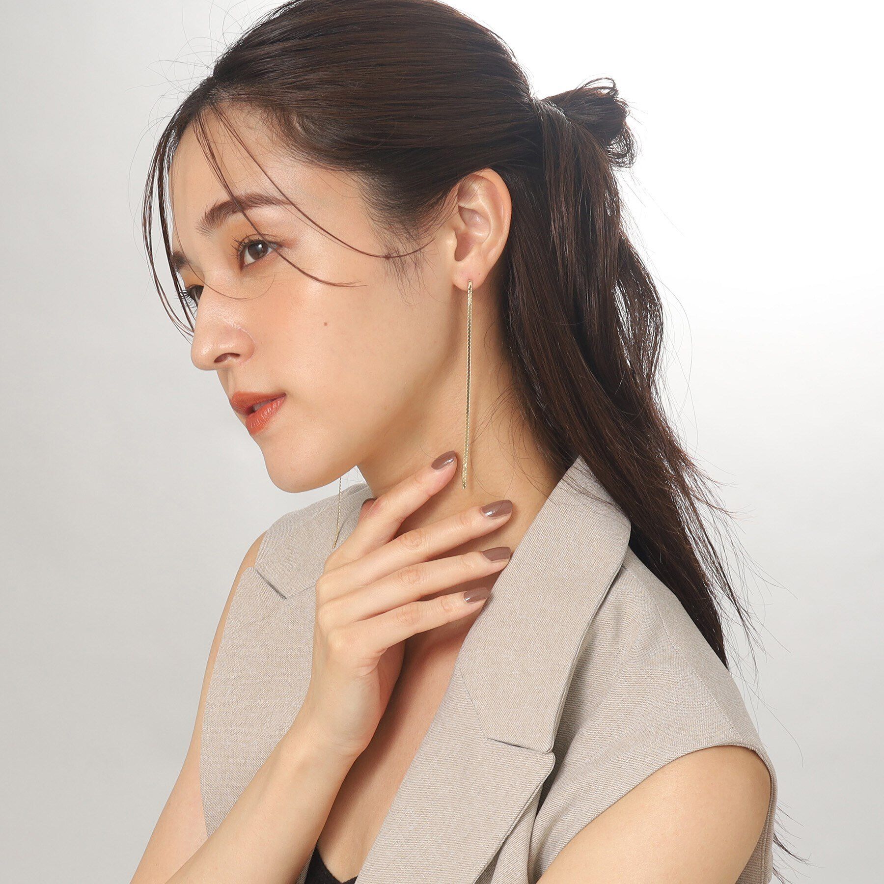 COCOSHNIK「K10スーパーベネフラット スタッドピアス大」|ピアス|