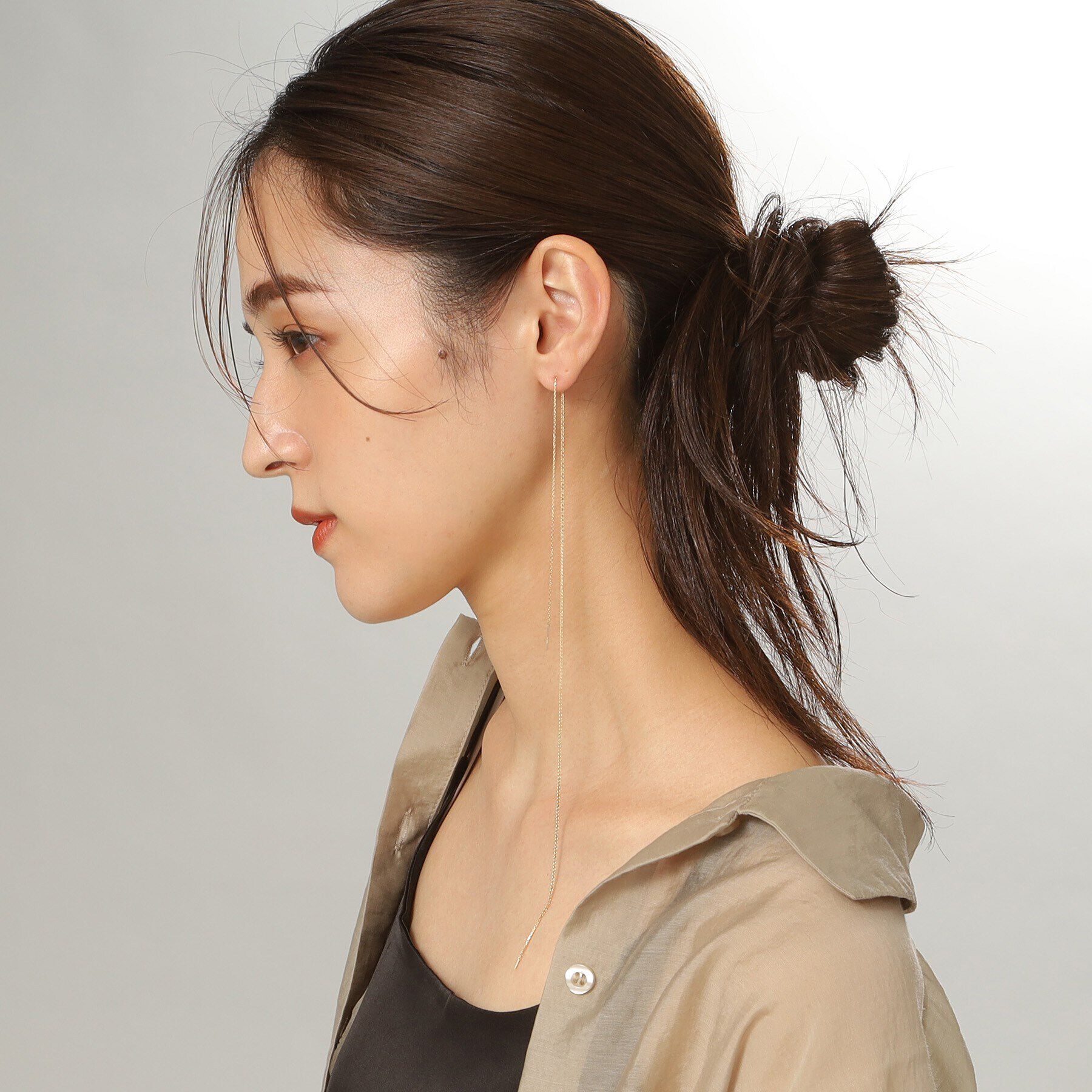 COCOSHNIK「K10スパイクトリプルロング スタッドピアス（片耳用）」|ピアス|