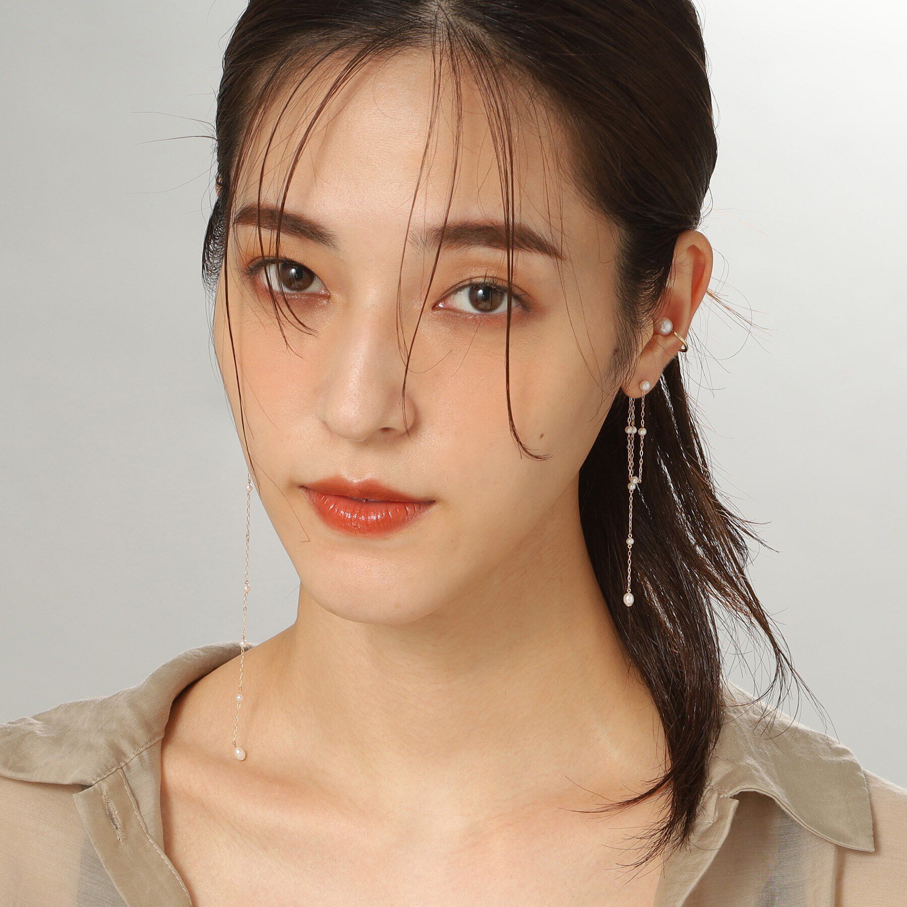 COCOSHNIK「K10パール ステーション2WAY スタッドピアス」|ピアス|