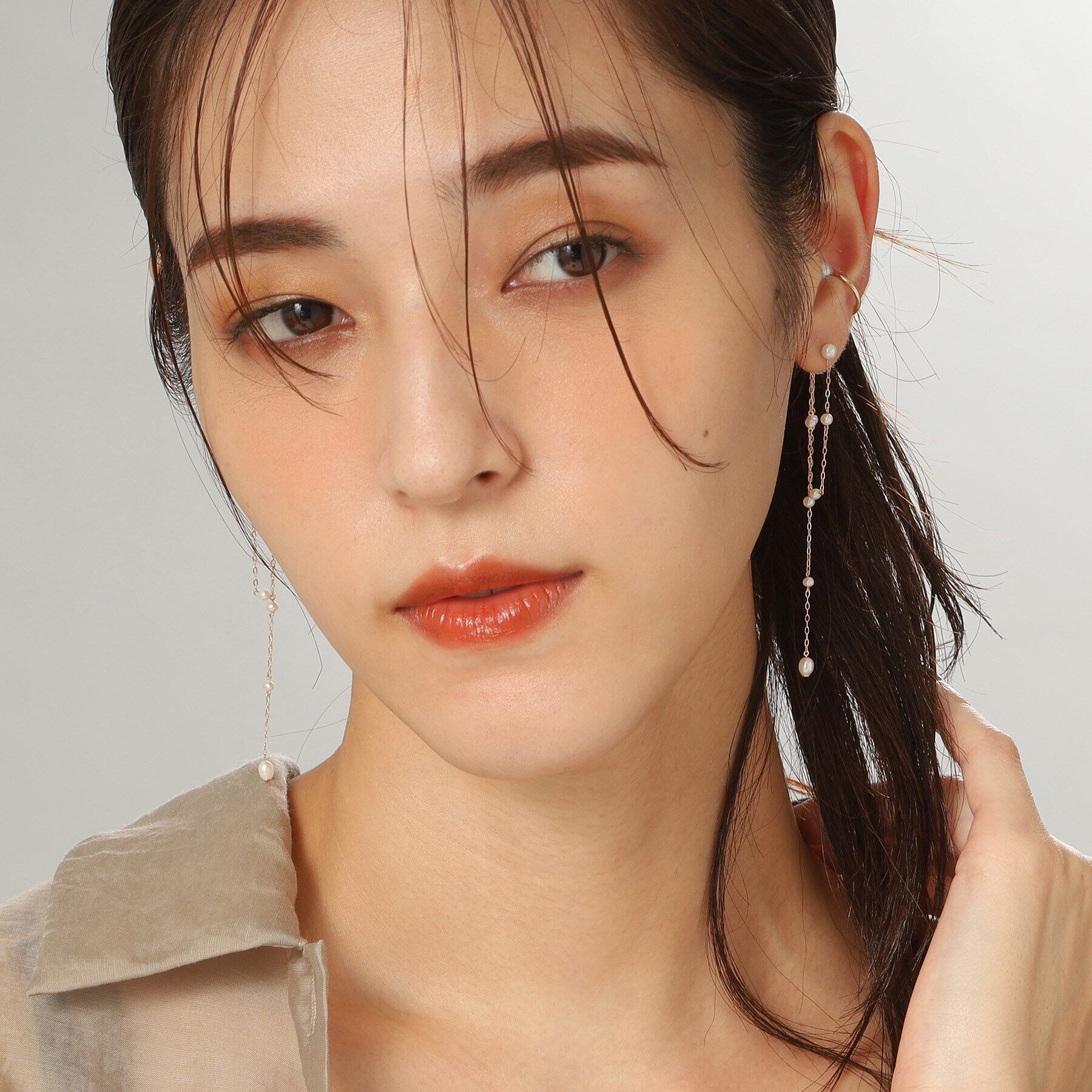 COCOSHNIK「K10パール ステーション2WAY スタッドピアス」|ピアス|