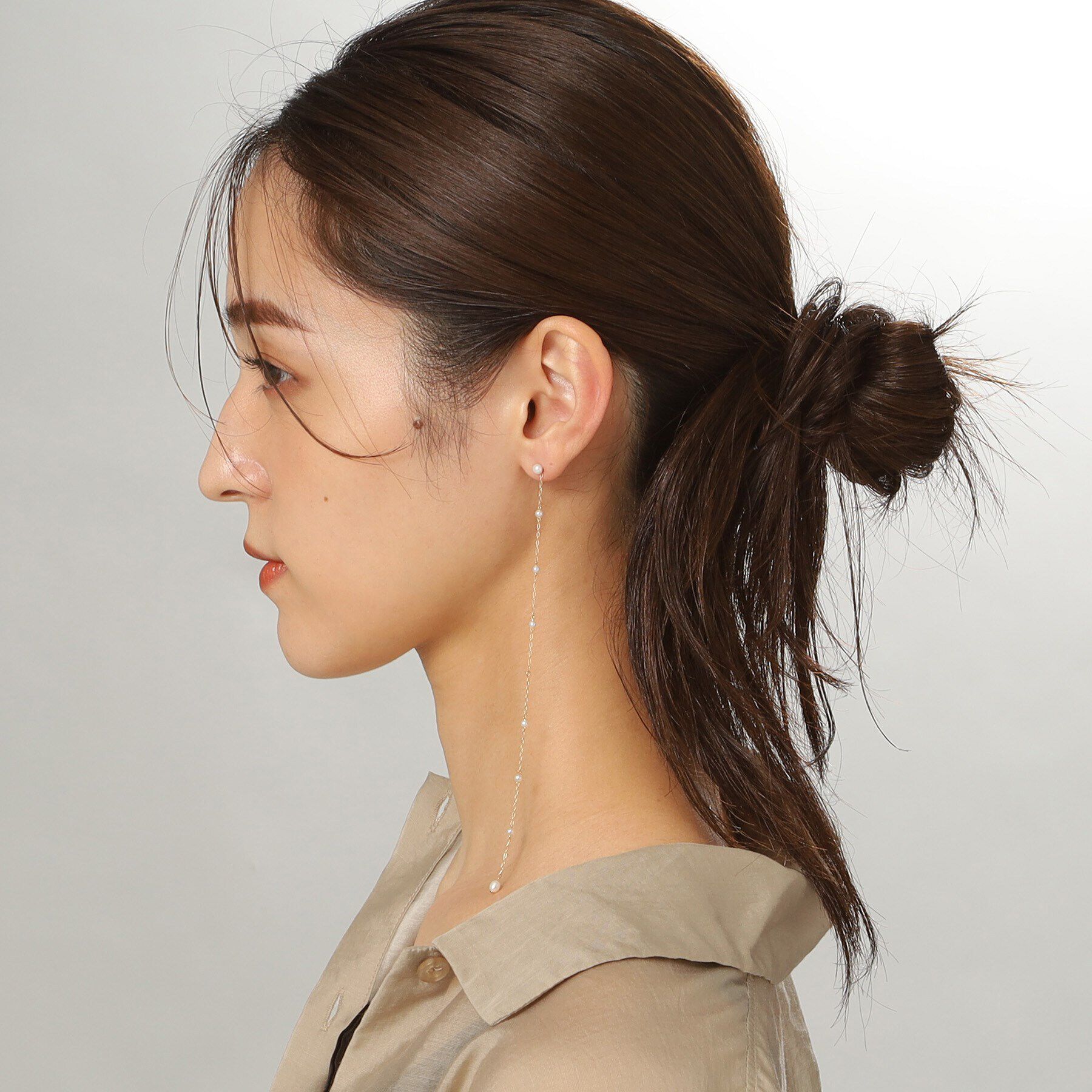 COCOSHNIK「K10パール ステーション2WAY スタッドピアス」|ピアス|