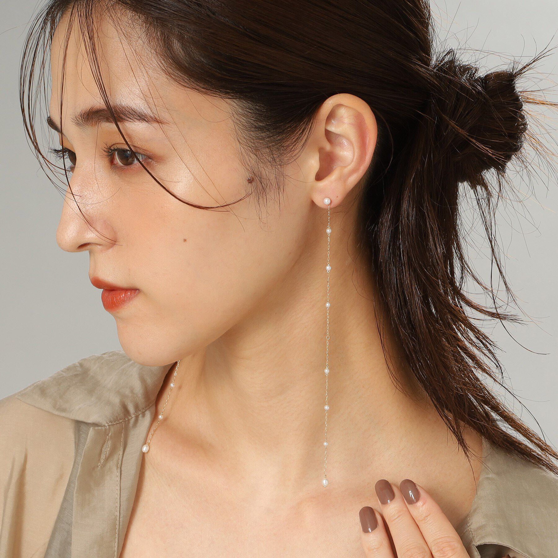 COCOSHNIK「K10パール ステーション2WAY スタッドピアス」|ピアス|