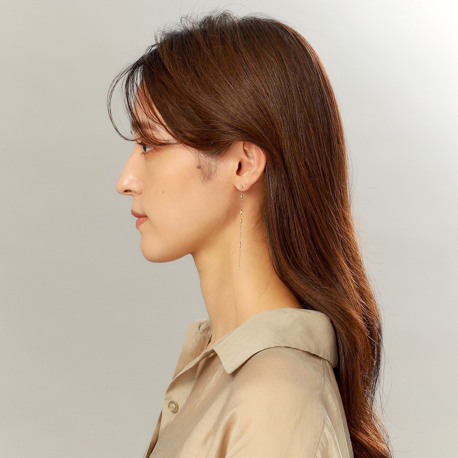 COCOSHNIK「K10ダイヤモンド ランダムステーション スタッドピアス」|ピアス|