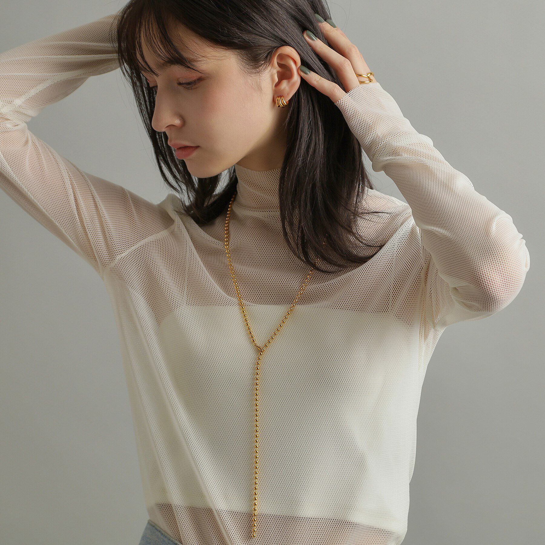 COCOSHNIK ONKITSCH「シルバー スモールフープ トリプルカーブピアス GP」|ピアス|