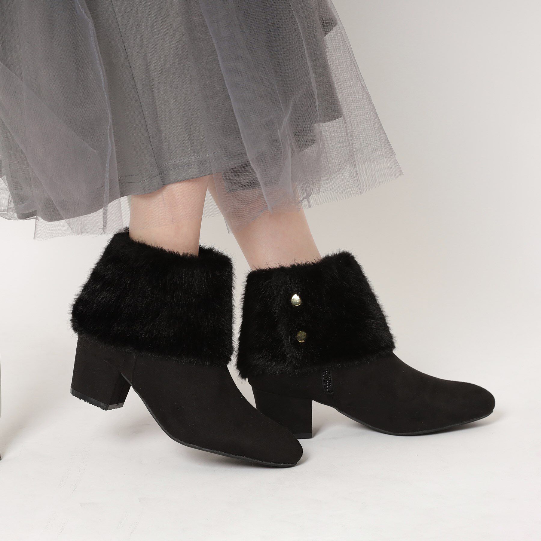 ESPERANZA「2WAYファーショートブーツ」|ショートブーツ|