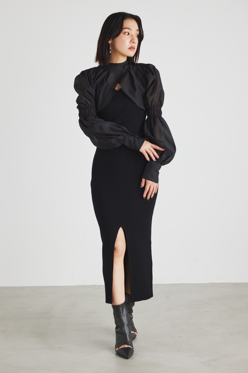 rienda「ボレロSETレイヤードKnit OP」|ワンピース|