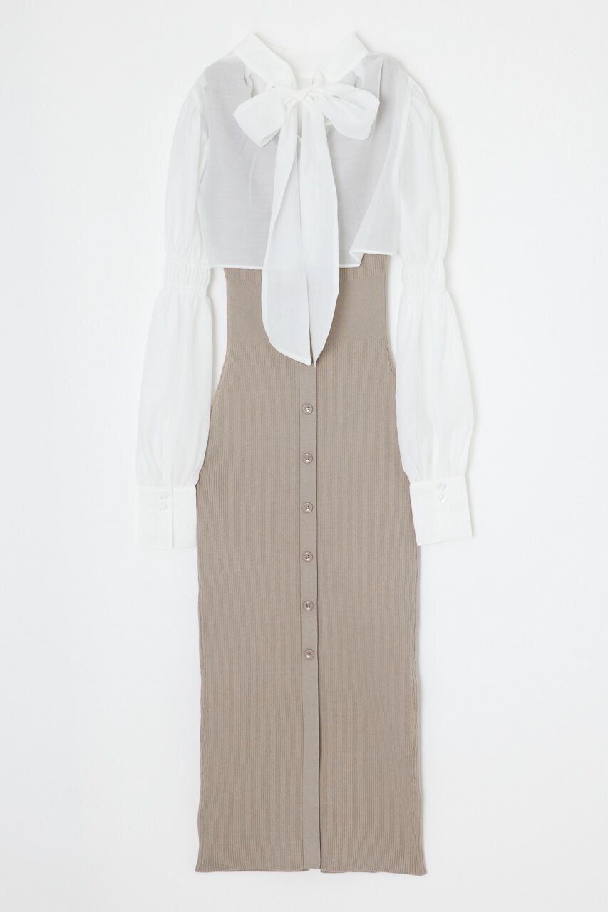 rienda「ボレロSETレイヤードKnit OP」|ワンピース|