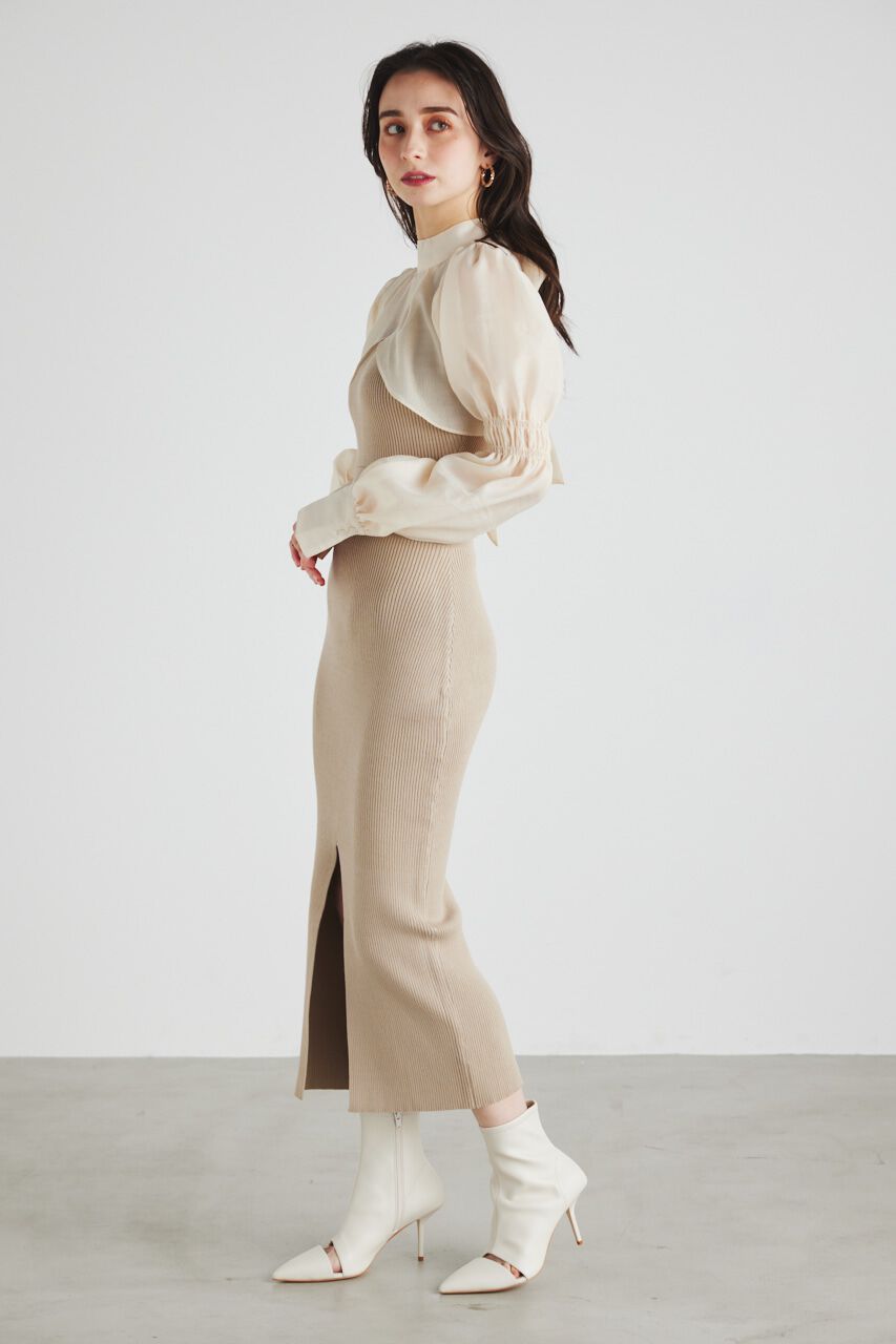 rienda「ボレロSETレイヤードKnit OP」|ワンピース|