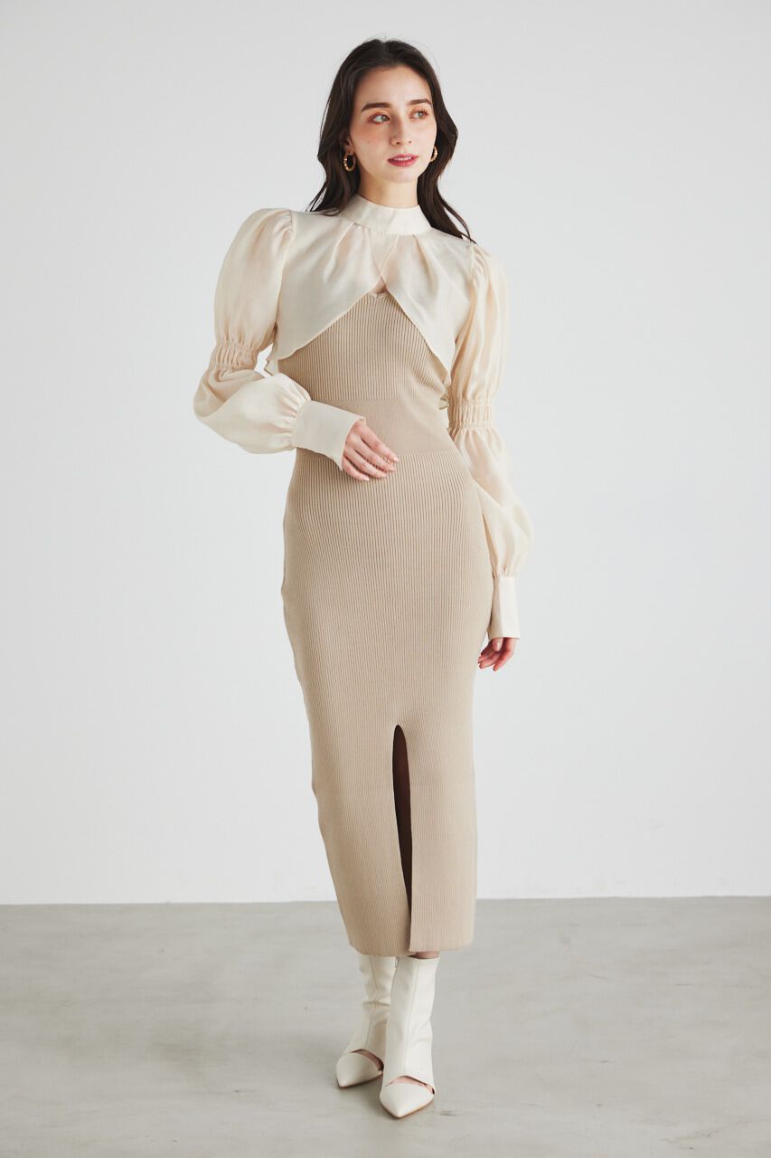 rienda「ボレロSETレイヤードKnit OP」|ワンピース|