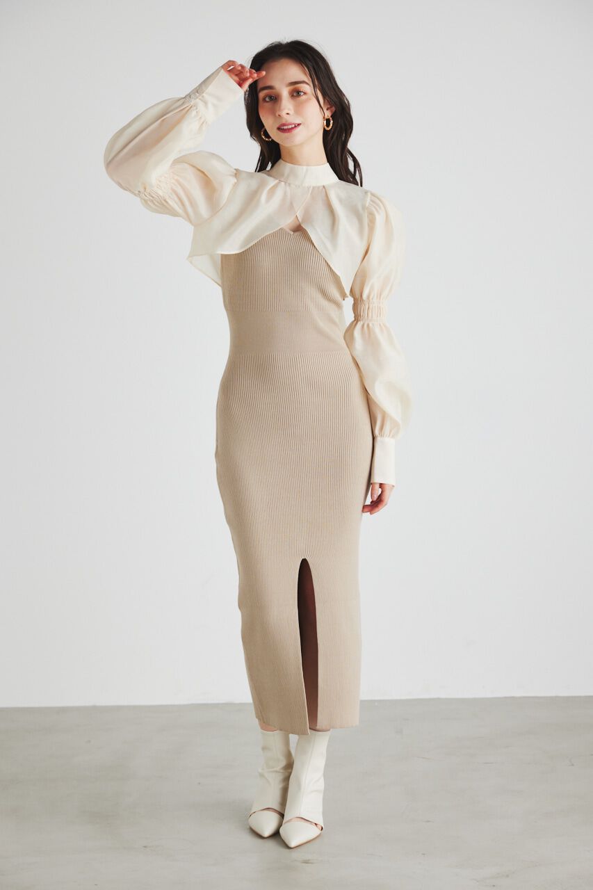 rienda「ボレロSETレイヤードKnit OP」|ワンピース|