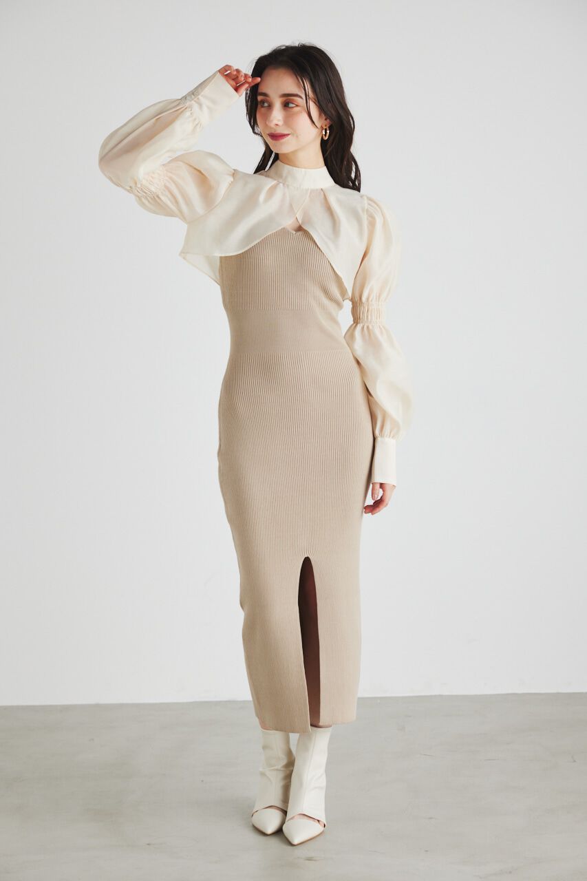 rienda「ボレロSETレイヤードKnit OP」|ワンピース|