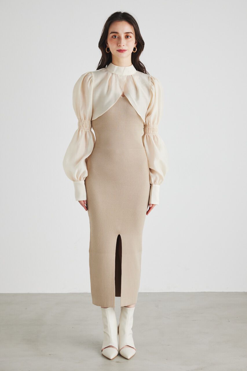 rienda「ボレロSETレイヤードKnit OP」|ワンピース|