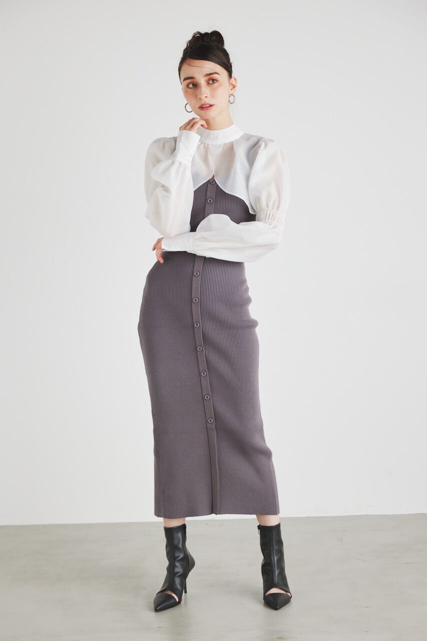 rienda「ボレロSETレイヤードKnit OP」|ワンピース|