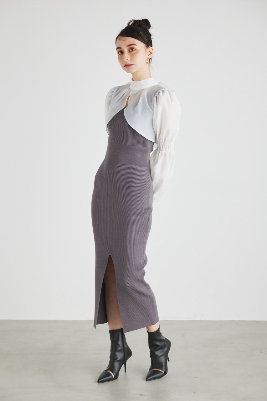 rienda「ボレロSETレイヤードKnit OP」|ワンピース|