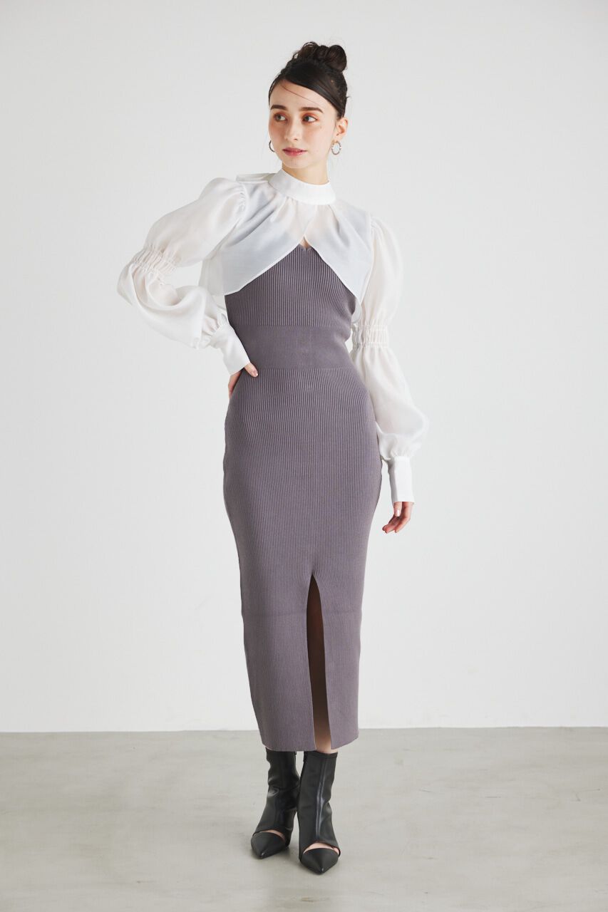 rienda「ボレロSETレイヤードKnit OP」|ワンピース|