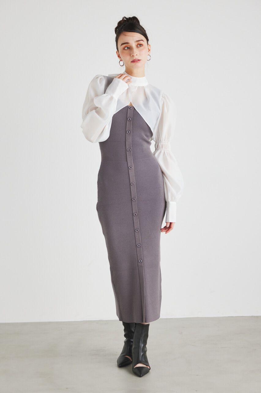 rienda「ボレロSETレイヤードKnit OP」|ワンピース|