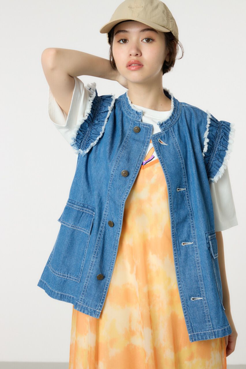 RODEO CROWNS「フリルショルダーベスト」|ダウンベスト・ベスト|