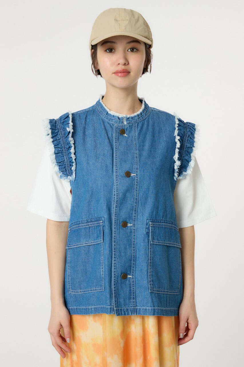 RODEO CROWNS「フリルショルダーベスト」|ダウンベスト・ベスト|