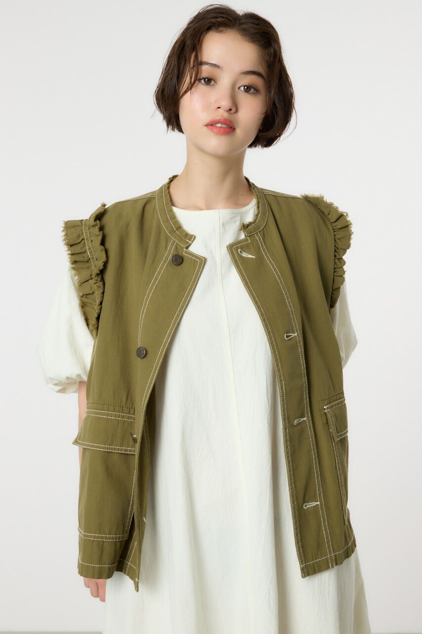 RODEO CROWNS「フリルショルダーベスト」|ダウンベスト・ベスト|KHA