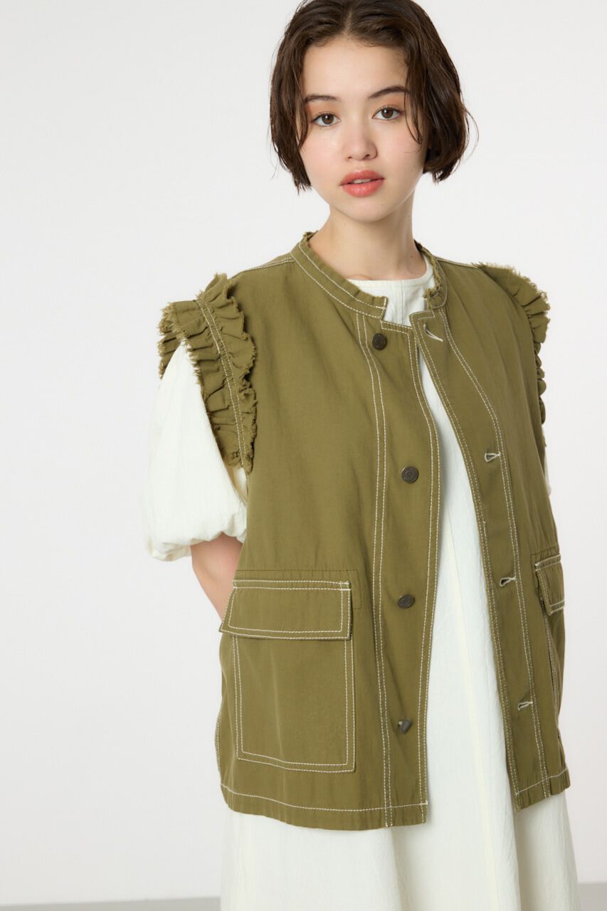 RODEO CROWNS「フリルショルダーベスト」|ダウンベスト・ベスト|