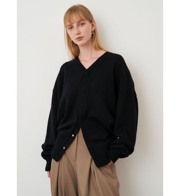 ELENDEEK「COMPRESSED WOOL CD」|カーディガン|ブラック