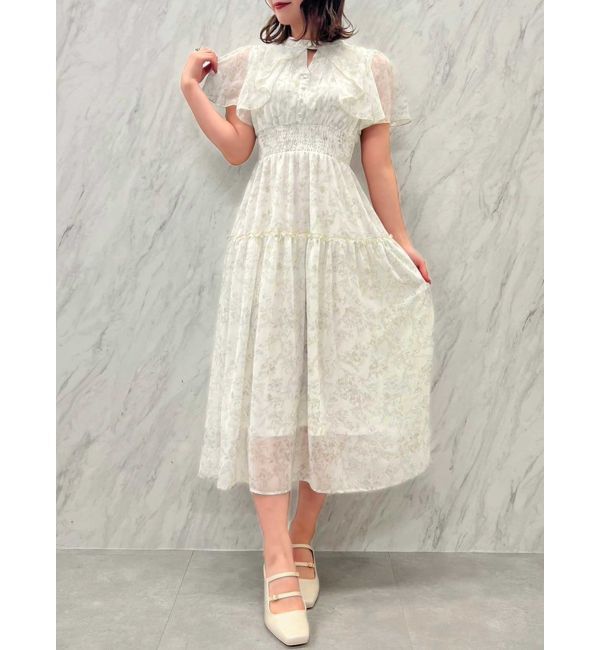 dazzlin「watercolorflowerワンピース」|ワンピース|ベージュ